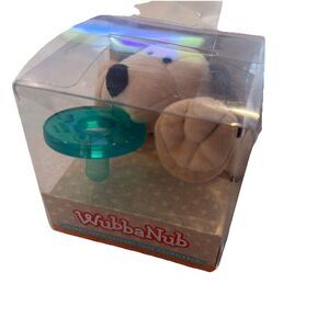 Wubbanub Infant Silicone Blue Pacifier Brown Puppy Plush BPA Latex Free
